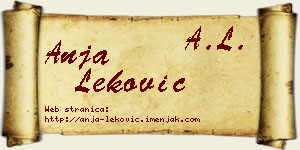 Anja Leković vizit kartica